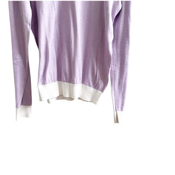 Vicomte Arthur Paris Pastel Colorblock Sweater Purple Size Medium Pima Cotton - Picture 5 of 8
